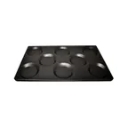 image of Omcan USA 44546 Roasting Pan, 12" x 20" 1" Depth, 1‑1/2" Thick, 8 Nonstick Stainless Steel Molds
