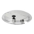 image of Omcan USA 44677 Steam Table Inset Cover, 11‑Qt Notched/Slotted Stainless Steel, Hinged Design