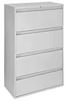 image of Omcan USA 45791 - 36" Wide Light Gray Lateral Office Storage Filing Cabinet, 4-Drawer
