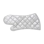 image of Omcan USA 46342 Oven Mitts - 15" Silver Coated Cotton Skull Design, Heat Resistant to 320°F