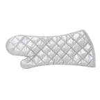 image of Omcan USA 46343 Oven Mitts, 17" Silver Coated Cotton Skull Design, Heat‑Resistant to 320°F