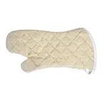 image of Omcan USA 46348 Oven Mitts, 13" Beige Terry Skull Design, Heat Resistant To 482°F, Silicone Lined