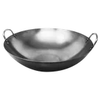 image of Omcan USA 47544 Mandarin Wok, 16" Diameter Iron, Double Ear Handles, Stir Fry Pan - 1 Each