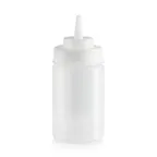 image of Omcan USA 48103 - 12oz Clear BPA‑Free Squeeze Bottle, Wide Mouth, Single Tip, Plastic, 6/Pack