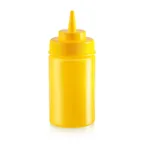 image of Omcan USA 48105 Squeeze Bottle, 12 oz Yellow Plastic, Wide‑Mouth Single Tip, Dishwasher Safe BPA‑Free