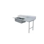 image of Omcan USA 48488 84" Soiled Straight Dishtable with (2) 20"x20" Sinks – 16 Gauge / Right-to-Left