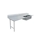 image of Omcan USA 48489 Soiled Straight Dishtable with (2) 20"x20" Sinks – 96" W x 30" D / Left‑to‑Right