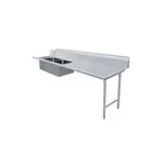 image of Omcan USA 48490 96" Stainless Steel Soiled Dishtable - 16 Gauge, 20"x20" 2 Sinks / Right-to-Left