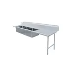 image of Omcan USA 48504 120" S.Steel Soiled Straight Dishtable – 20"x20" 3 Sinks / Right‑to‑Left