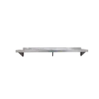 image of Omcan USA 48577 Mounted Shelf, 72" W x 16" D, 1-1/2" H Rear U-Turn, 18/430 Gauge, NSF Certified, 400 Series