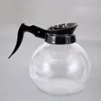 image of Omcan USA 69224 Coffee Decanter, 1.8 Liter (61 Oz) Glass Carafe With Black Handle