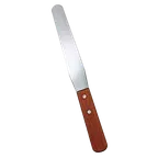 image of Omcan USA 80002 Bakery Spatula – 7‑15/16" Blade Length, 1‑1/4" Width, Wood Handle, Brown