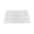 image of Omcan USA 80020 Plastic Food Pan Cover – 1/4 Size, 10-7/16" x 6-3/8", Clear Polycarbonate Flat Lid
