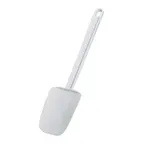 image of Omcan USA 80052 Spoonula – 14" Plastic Kitchen Spatula, White Handle, 12"‑14"