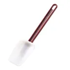 image of Omcan USA 80060 Spoonula – 14" Length, Red Handle, White Silicone Head
