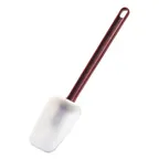 image of Omcan USA 80077 Spoonula, 10" Length, White Silicone Head, Red Handle – Commercial Kitchen Utensil