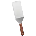 image of Omcan USA 80079 Stainless Steel Turner, 7½" x 4" Blade with Wooden Handle – Kitchen Utensil