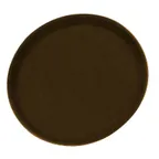image of Omcan USA 80114 Non-Slip Round Serving Tray, 16" Diameter, Brown ABS Plastic, NSF-Listed