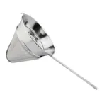 image of Omcan USA 80121 - 10" Diameter 40 Mesh Stainless Steel Chinois Bouillon Strainer With Flat Handle