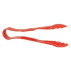 image of Omcan USA 80160 Plastic Serving Tongs, 12" Scallop Grip, Red Polycarbonate, NSF