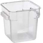 image of Omcan USA 80167 Square Food Storage Container, 12‑Qt Clear Polycarbonate, Lid‑Free, NSF‑Approved