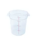 image of Omcan USA 80171 Food Storage Container – 4 Qt Clear Polycarbonate Round, Only, NSF