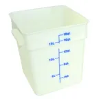 image of Omcan USA 80206 Food Storage Container – 18‑Qt Square Polypropylene, White, Container Only, NSF