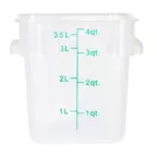 image of Omcan USA 80225 4-Qt Square Storage Container, Translucent Polypropylene, 3-6 Qt