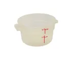 image of Omcan USA 80226 2-Qt Round Storage Container, Translucent Polypropylene, 1-2 Qt, No Lid