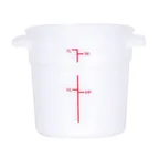 image of Omcan USA 80230 Food Storage Container - 1 Qt Round Polypropylene Vessel, White, Container Only