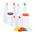 image of Omcan USA 80232 Multi-Pour Set, 12 x 2‑Qt (64 oz) Containers, Colors, Spouts & Lids - 12/Set