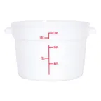 image of Omcan USA 80234 Food Storage Container – 12 Qt Round Polypropylene White, No Lid