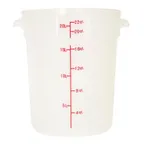 image of Omcan USA 80236 Food Storage Container, 22-Qt Round Polypropylene, Translucent, NSF, No Lid
