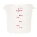 image of Omcan USA 80237 Food Storage Container – 18 Qt Round Translucent Polypropylene, No Lid, 13‑18 Qt