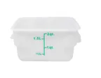 image of Omcan USA 80239 Storage Container – 2 Qt Square White Polypropylene, Container Only, NSF Approved