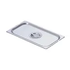 image of Omcan USA 80275 Stainless Steel Steam Table Pan Cover, 1/4‑Size Flat Solid, Handle, NSF, No Hinge