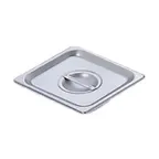 image of Omcan USA 80280 Stainless Steel 1/6‑Size Flat Solid Steam Table Pan Cover with Handle, NSF