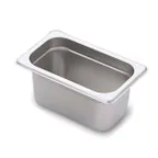 image of Omcan USA 80283 Stainless Steel Steam Table Pan 1/9 Size 6-7/8" x 4-1/4" x 4" Deep NSF