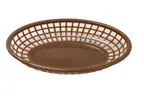 image of Omcan USA 80358 Platter Basket, Oval 9-1/4" x 5-3/4" x 1-7/8" Plastic Brown Tray For Restaurants
