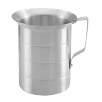 image of Omcan USA 80400 Measuring Cup - 1/2 Qt (480 mL) 16 oz, Aluminum with Riveted Handles