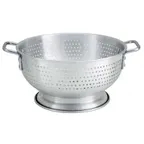 image of Omcan USA 80405 Colander – 15" Diameter x 5-3/4" Deep, 11 Qt, Aluminum with Riveted Handles