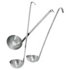 image of Omcan USA 80407 Serving Ladle – 2‑Piece Stainless Steel, 12" Handle, 0.5‑1.5 oz, Kitchen Tool