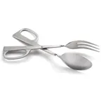 image of Omcan USA 80426 Salad Scissor Tongs, 10"-11" Stainless Steel - Ideal for Serving Salads