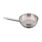 image of Omcan USA 80450 Fry Pan - 14-1/5" Diameter x 2-3/5" Deep Stainless Steel, Welded Handle NSF Uncoated