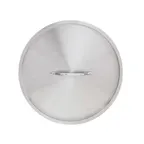 image of Omcan USA 80460 Lid, 18-5/8" Round Flat Stainless Steel Cover for 80444/80429, Dishwasher Safe, NSF