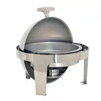 image of Omcan USA 80527 Chafing Dish – 6 Qt (1.5 Gal) Round Stainless Steel, Roll‑Top Lid, Steam & Water Pans