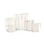 image of Omcan USA 80575 5-Piece Clear Polycarbonate Measuring Cups Set, 1C,1P,1Q,2Q,4Q, Stackable, Dishwasher Safe