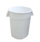 image of Omcan USA 80584 Round Commercial Trash Can, 32‑Gallon White Polyethylene, NSF Certified