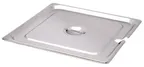 image of Omcan USA 80619 Stainless Steel 2/3‑Size Slotted Table Pan Cover with Handle, No Hinge, 12" x 12"