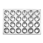 image of Omcan USA 80629 Muffin Pan, 20-1/2" x 14", 24 Cup, Corrosion-Resistant Aluminum, Uncoated